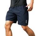 thumbnail image 1 of eczipvz Workout Shorts Men Mens Gym Running Shorts, Workout Bodybuilding Fitness Shorts with Zip Pockets Dark Blue,XXL, 1 of 4