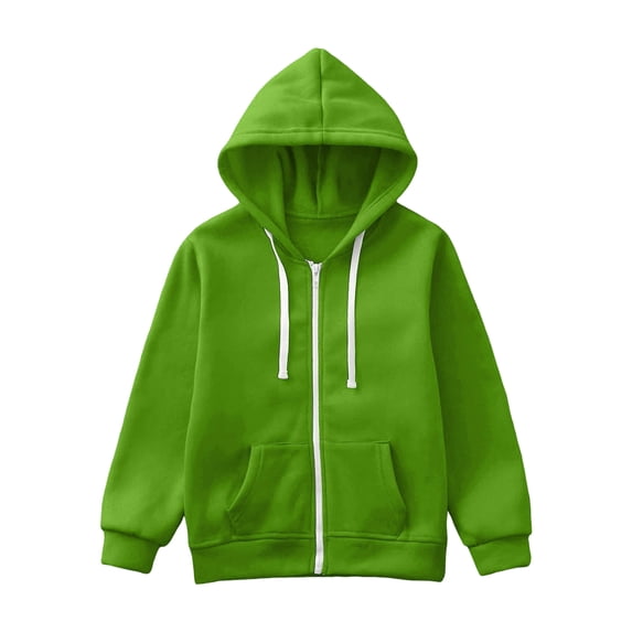 eczipvz Zip Up Hoodies for Teen Girls Girls Zip Up Hoodie Kids Fashion Oversized Sweatshirt Jacket with Pockets Lightweight Preppy Sweatshirts Green,9-10 Years