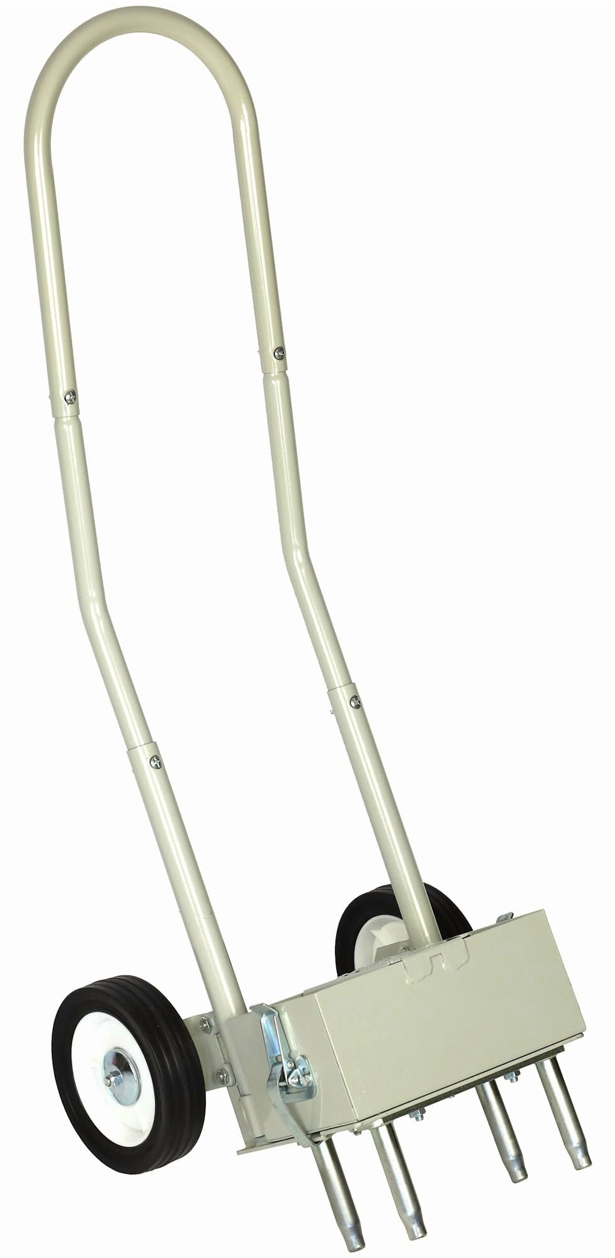 ed Lawn Aerator Tool Version 4, 4.5 Inch Deep Holes, Soil Core Collector for Uneven Ground, Easy Tilt Motion for Comfort, White