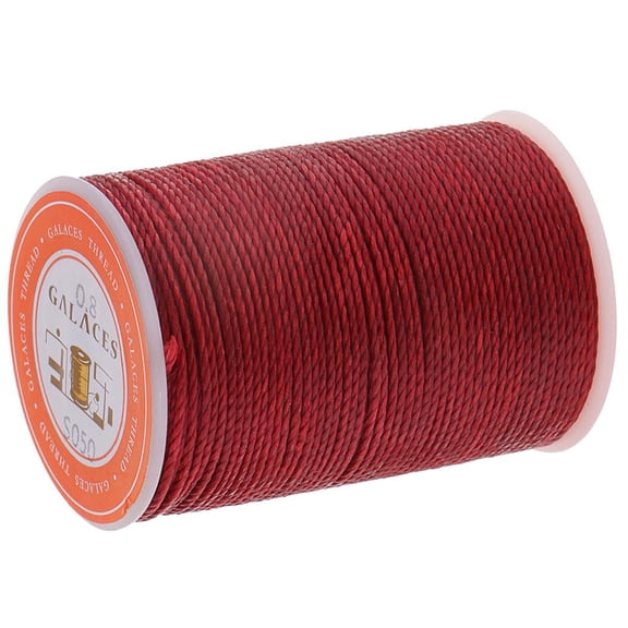 ed Thread, String, Coated Cord Heavy Duty Polyester 60 Yard 0.8mm for Bracelets, Leather Craft Stitching Sewing, Book Binding, DIY Handcraft Deep Red