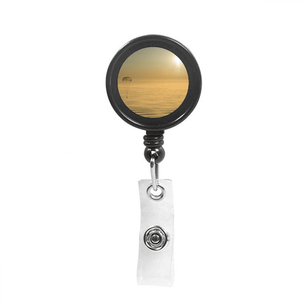 ed bright sun clound balloon Retractable Keychain Badge Holder ID Badge