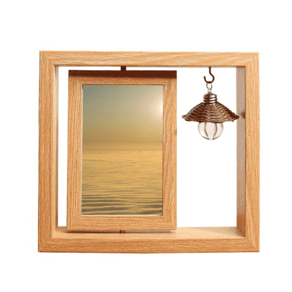 ed bright sun clound balloon Wooden Rotating Picture Photo Frame 4x6