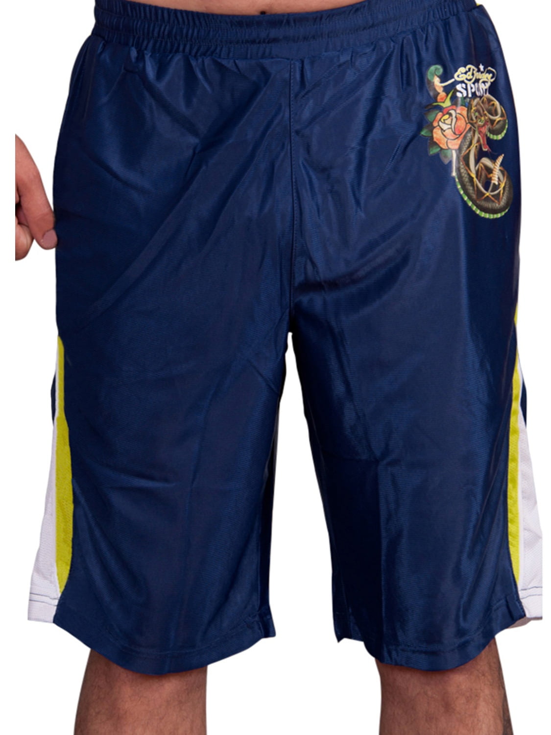 ed hardy mens sweat pants shorts blue small