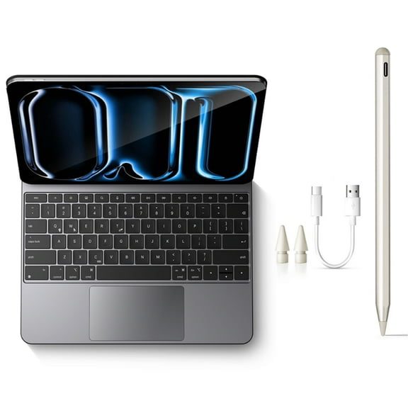 edaiser Stylus Pen + Wireless Magic Keyboard Case Compatible with Apple iPad Air 13-inch (M3&M2) 2025, iPad Pro 12.9-inch (6th-3rd Gen) - Aluminum Alloy