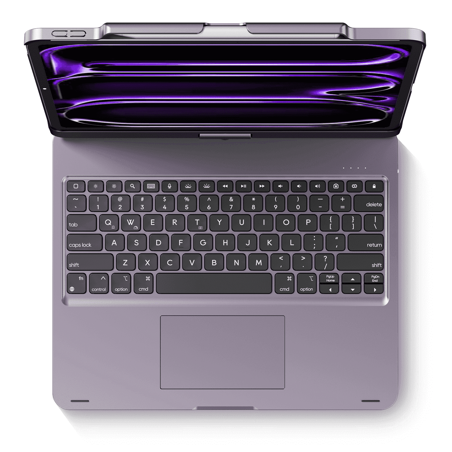 edaiser Swivel Keyboard Case for Apple iPad Pro 13 inch M4 M5 2024 2025; Wireless 360 Rotatable Cover, Pencil Holder, Multi-Touch Trackpad, Backlit A2925 A2926 A3007 A3360 A3361 A336, Metallic Purple