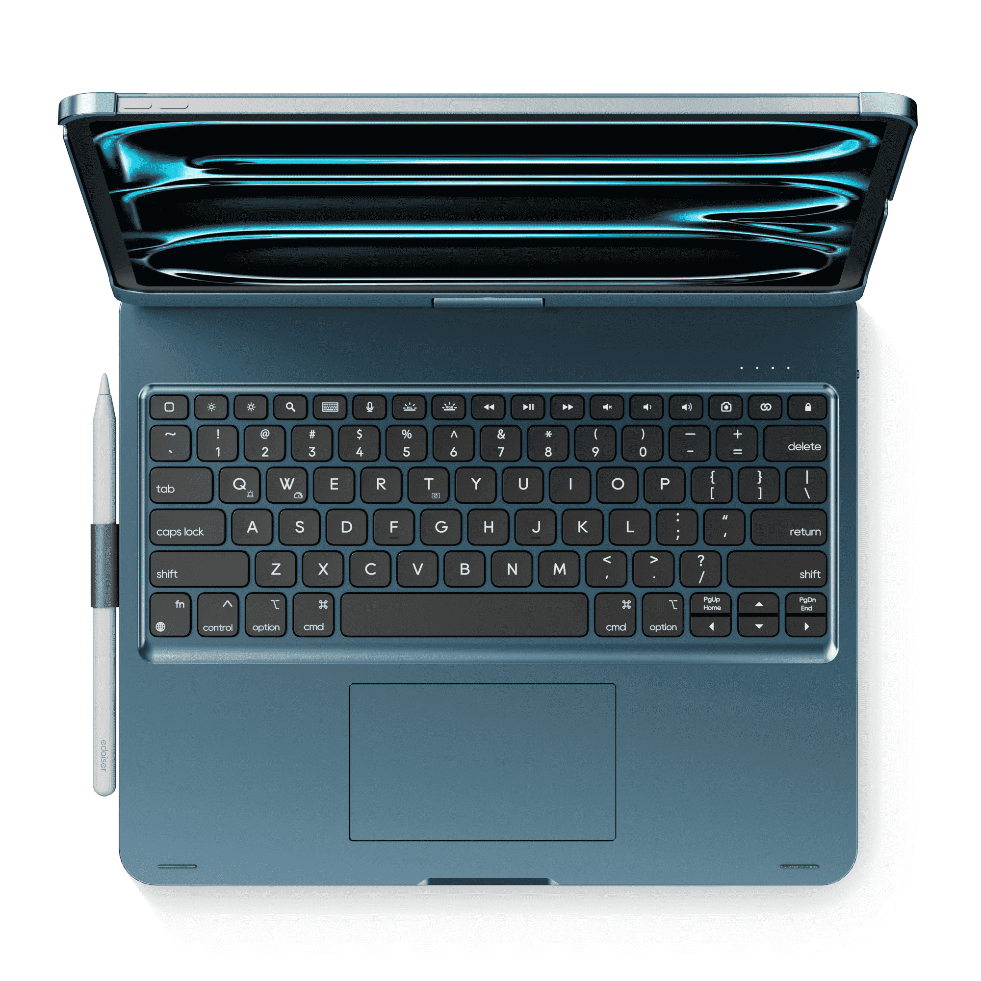 edaiser Swivel Keyboard Case for Apple iPad Pro 13 inch M4 M5 2024 2025; Wireless 360 Rotatable Cover, Pencil Holder, Multi-Touch Trackpad, Backlit A2925 A2926 A3007 A3360 A3361 A336, Navy Blue