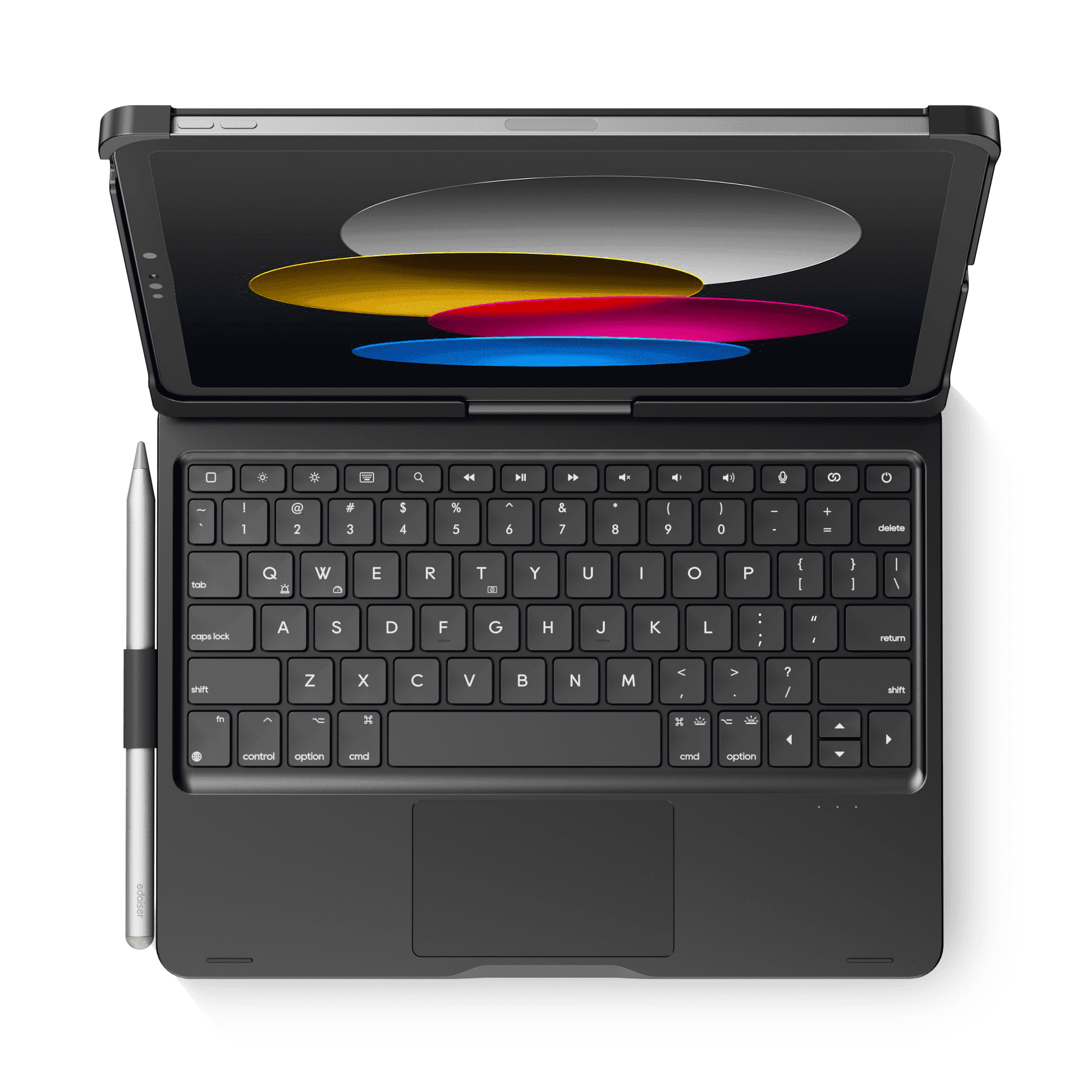 edaiser Swivel Keyboard Case Compatible with Apple 2025 iPad 11th (A16) Gen & iPad 10th Gen 10.9-inch, Rotatable Cover with Pencil Holder, Multi-Touch Trackpad, 7 Color RGB Backlit, Black