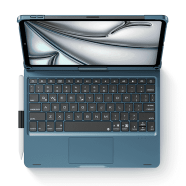 edaiser Swivel Keyboard Case Compatible with iPad Air 11 inch (M3/M2) 2025 & iPad Air 5th 4th Gen& iPad Pro 11-inch (4th-1st); Rotatable Cover with Pencil Holder, Trackpad, Backlit, Navy Blue