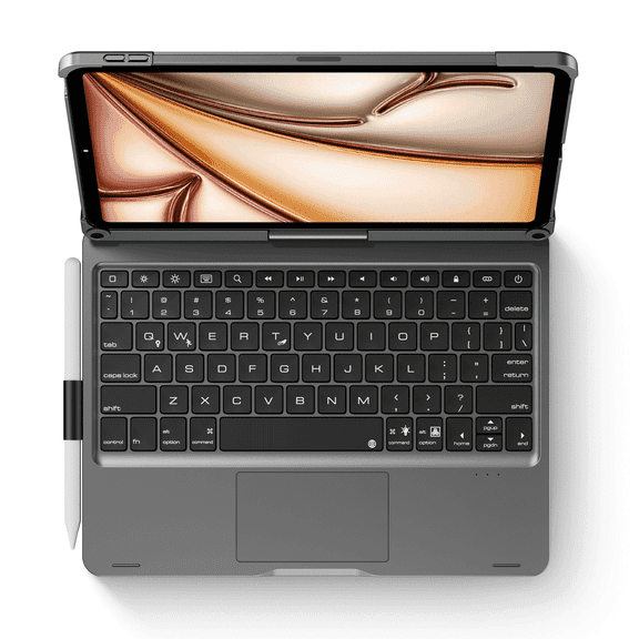 edaiser Swivel Keyboard Case Compatible with iPad Air 11 inch (M3/M2) 2025 & iPad Air 5th 4th Gen& iPad Pro 11-inch (4th-1st); Rotatable Cover with Pencil Holder, Trackpad, Backlit, Space Gray