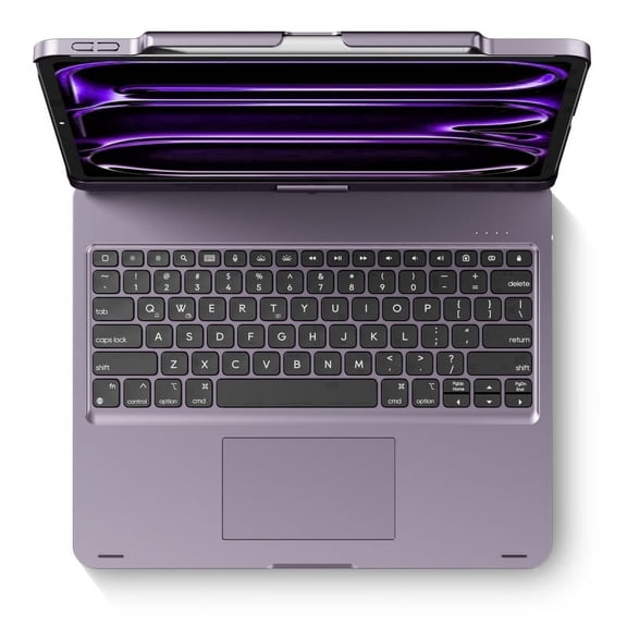 edaiser Swivel Keyboard Case Compatible with iPad Air 13-inch M4 M3 M2, iPad Pro 13 inch M4 M5 2024 2025, iPad Pro 12.9-inch 6th-3rd Gen; 360 Rotatable, Pencil Holder, Trackpad, Backlit, Purple
