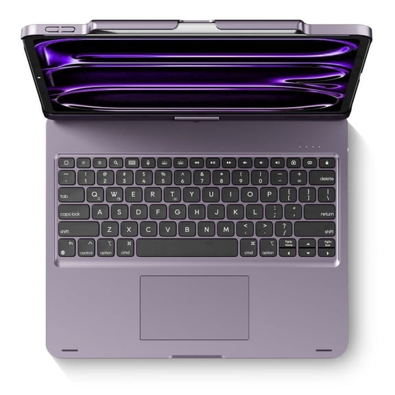 edaiser Swivel Keyboard Case Compatible with iPad Air 13-inch M4 M3 M2, iPad Pro 13 inch M4 M5 2024 2025, iPad Pro 12.9-inch 6th-3rd Gen; 360 Rotatable, Pencil Holder, Trackpad, Backlit, Purple