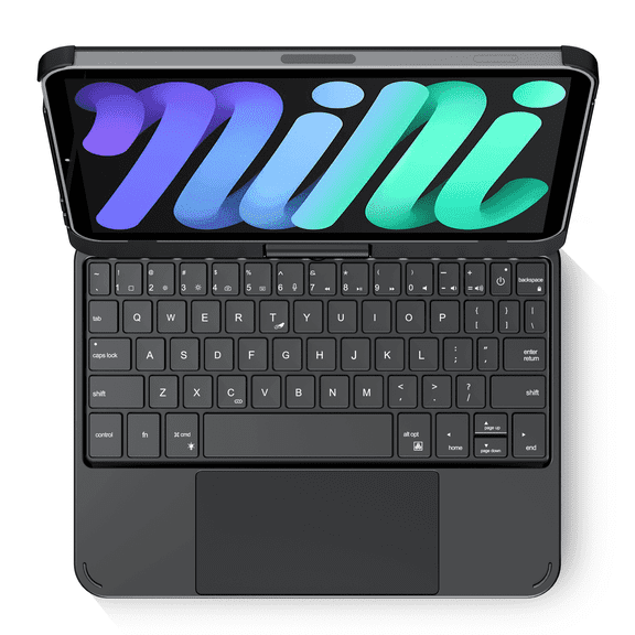 edaiser Swivel Keyboard Case Compatible with Apple iPad Mini 7th Gen 2024 (A17 Pro) & iPad Mini 6th Generation 8.3-inch 2021, Rotatable Cover with RGB Backlit, Multi-Touch Trackpad, Black
