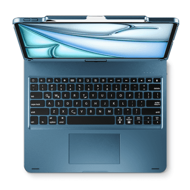 edaiser Swivel Keyboard Case Compatible with Apple iPad Pro 12.9 inch 6th Generation 5th 4th 3rd Gen; Wireless Rotatable Cover with Pencil Holder, Multi-Touch Trackpad, Backlit, Navy Blue