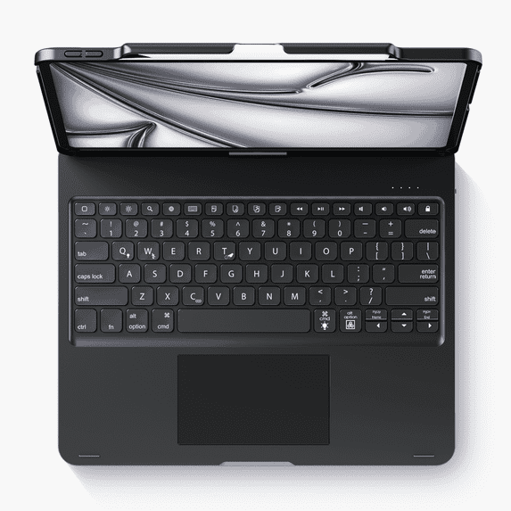 edaiser Swivel Keyboard Case Compatible with iPad Air 13-inch M4 M3 M2 & iPad Pro 12.9 inch 6th 5th 4th 3rd Generation; Wireless Rotatable Cover with Pencil Holder, Trackpad, Backlit, Black