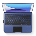 thumbnail image 1 of edaiser Swivel Keyboard Case Compatible with iPad 10.2 inch 9th 8th 7th, iPad Air 3rd, iPad Pro 10.5 2nd Gen; Wireless Rotatable Cover with Pencil Holder, Trackpad, RGB Backlit, Metallic Blue, 1 of 6