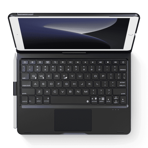 edaiser Swivel Keyboard Case Compatible with iPad 10.2 inch 9th 8th 7th, iPad Air 3rd, iPad Pro 10.5 2nd Gen; Wireless Rotatable Cover with Pencil Holder, Trackpad, RGB Backlit, Black