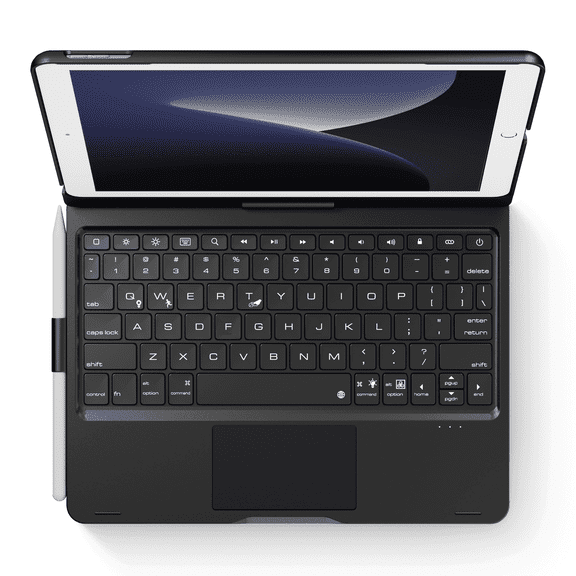 edaiser Swivel Keyboard Case Compatible with iPad 10.2 inch 9th 8th 7th, iPad Air 3rd, iPad Pro 10.5 2nd Gen; Wireless Rotatable Cover with Pencil Holder, Trackpad, RGB Backlit, Black
