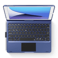 thumbnail image 1 of edaiser Swivel Keyboard Case Compatible with iPad 10.2 inch 9th 8th 7th, iPad Air 3rd, iPad Pro 10.5 2nd Gen; Wireless Rotatable Cover with Pencil Holder, Trackpad, RGB Backlit, Metallic Blue, 1 of 6