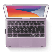 edaiser Swivel Keyboard Case Compatible with iPad 10.2 inch 9th 8th 7th, iPad Air 3rd, iPad Pro 10.5 2nd Gen; Wireless Rotatable Cover with Pencil Holder, Trackpad, RGB Backlit, Metallic Purple