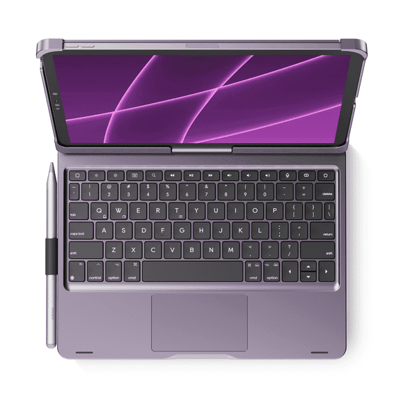 edaiser Swivel Keyboard Case Compatible with Apple iPad Air 11-inch M4 M2 M3 & Air 5th 4th Gen & Pro 11 inch (4th-1st Generation); 360 Rotatable Cover, Pencil Holder Trackpad Backlit Metallic Purple
