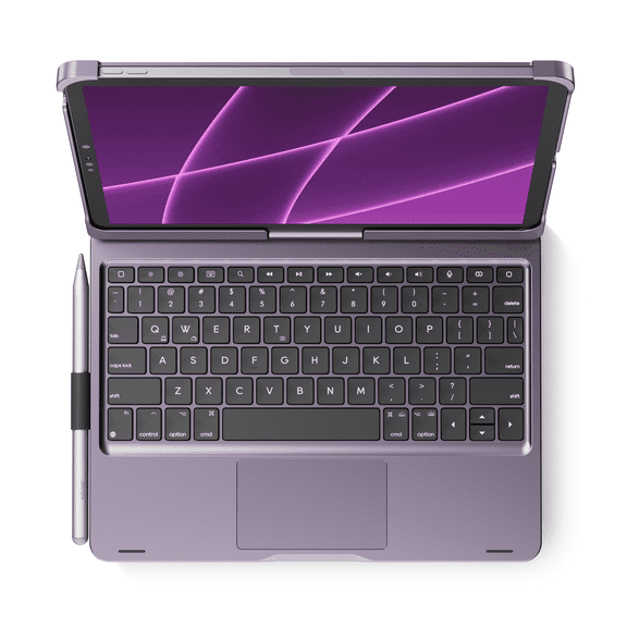 edaiser Swivel Keyboard Case Compatible with 2025 iPad (10/11th)& iPad Air 11" (M2-M3)& iPad Air 5/4th Gen & iPad Pro 11 inch (4th-1st); Rotatable Cover with Pencil Holder Trackpad Backlit Purple