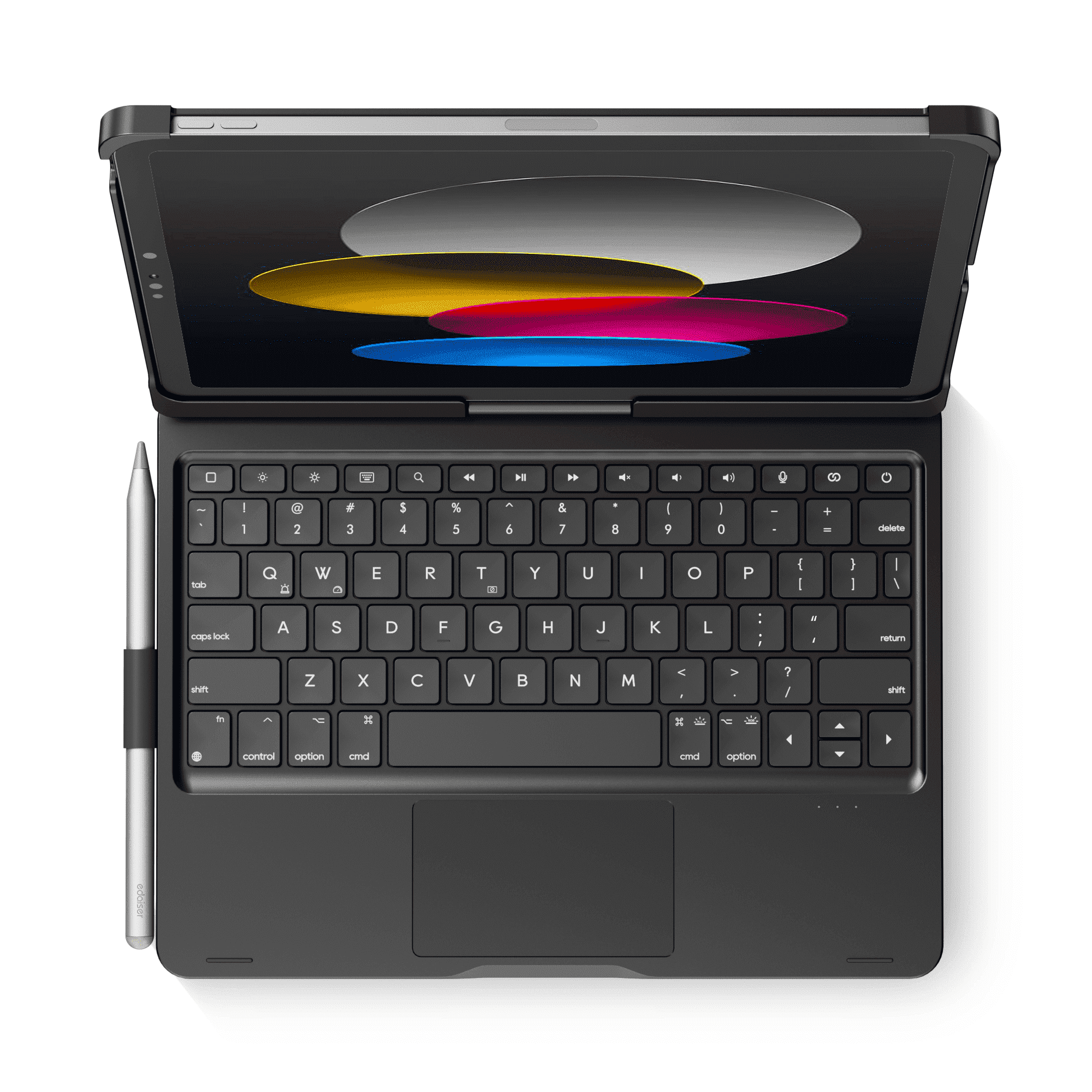 edaiser Swivel Keyboard Case Compatible with Apple iPad 11th Gen 2025 (A16)& iPad 10th Generation (10.9-inch); Rotatable Cover and Pencil Holder, Multi-Touch Trackpad, RGB Backlit, Black