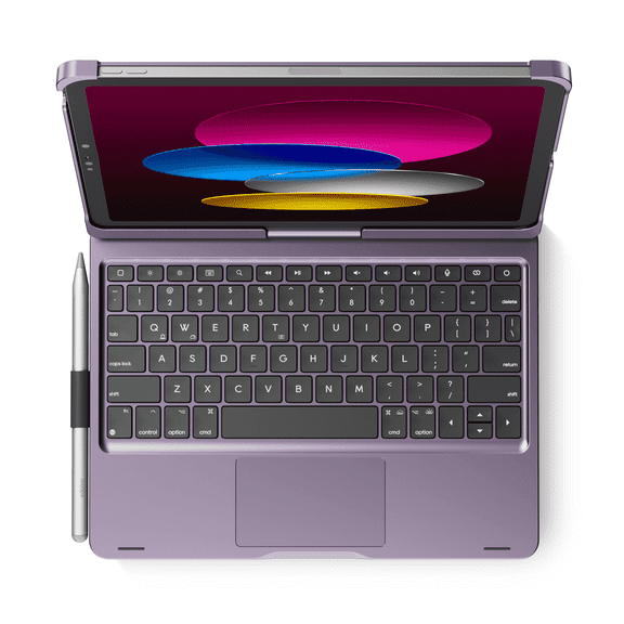 edaiser Swivel Keyboard Case Compatible with Apple iPad 11th Gen 2025 (A16)& iPad 10th Generation (10.9-inch); Rotatable Cover and Pencil Holder, Multi-Touch Trackpad, RGB Backlit, Metallic Purple