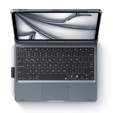edaiser Swivel Keyboard Case Compatible with iPad Air 11 inch (M3/M2) 2025 & iPad Air 5th 4th Gen& iPad Pro 11-inch (4th-1st); Rotatable Cover with Pencil Holder, Trackpad, Backlit, Metallic Gray