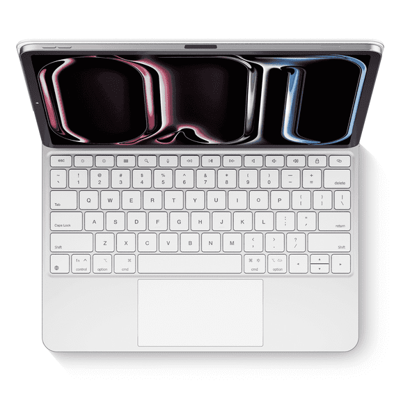 edaiser Wireless Magic Keyboard Case Compatible with Apple iPad Pro 13-inch M5 2025 & M4 2024: Smart Multi-Touch Trackpad, RGB Backlit, Off White
