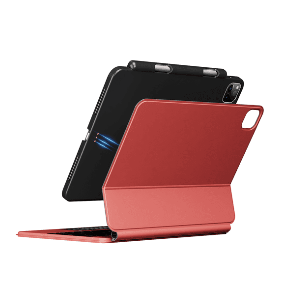 edaiser Wireless Magic Keyboard Case + Magnetic Cover Compatible with Apple iPad Air 11 inch (M3/M2) 2025, iPad Air (5th/4th), iPad Pro 11-inch (4th-1st) Gen, Red