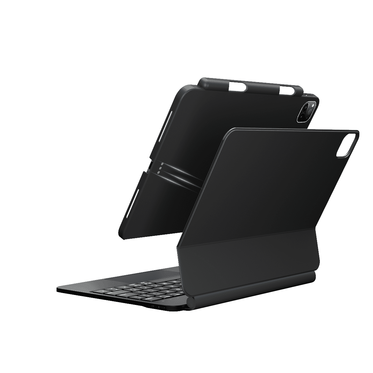 edaiser Wireless Magic Keyboard Case + Magnetic Cover Compatible with Apple iPad Pro 11-inch M4 2024 M5 2025, Black