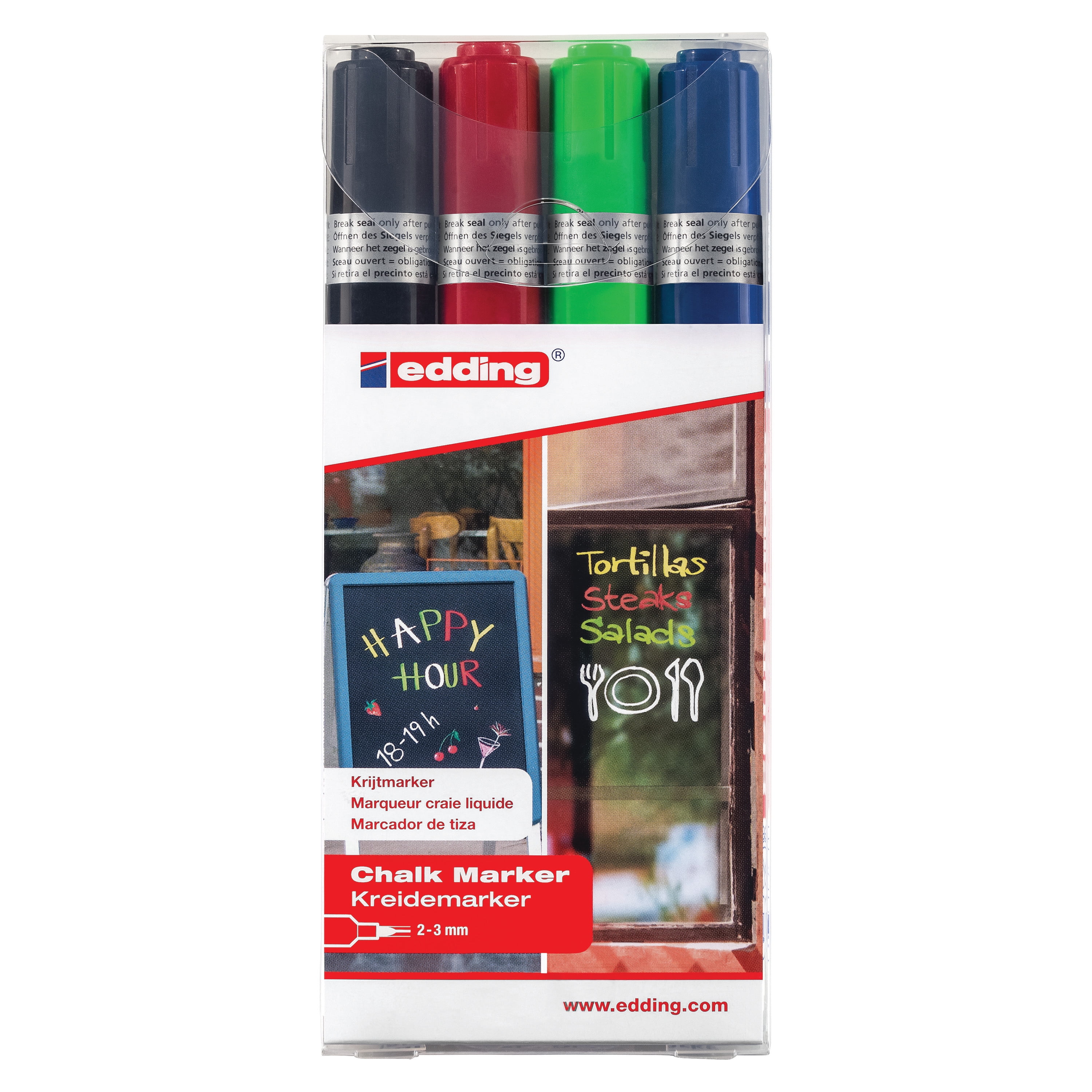 edding 4095 Chalk Markers Set, 4-Colors