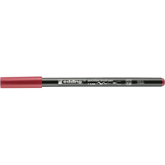 edding 4200 Porcelain Brush Pen, Carmine Red