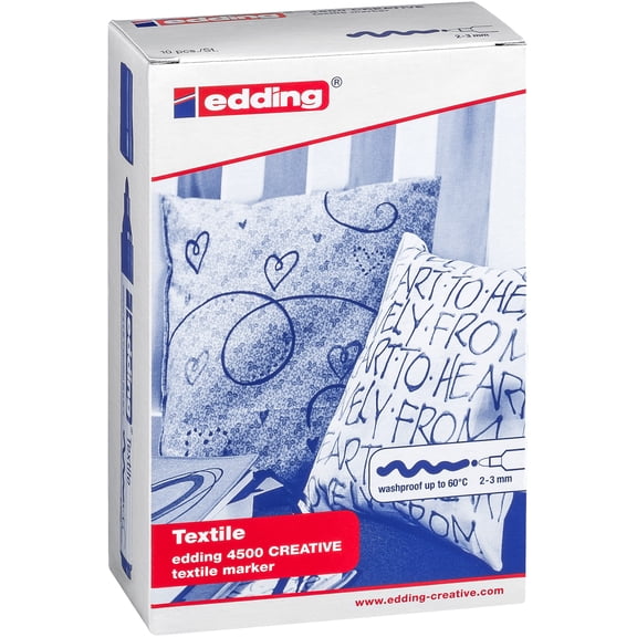 edding 4500 Textile Markers, 10-Colors, Trendy