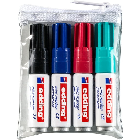 edding Mini Permanent Markers, 4-Colors