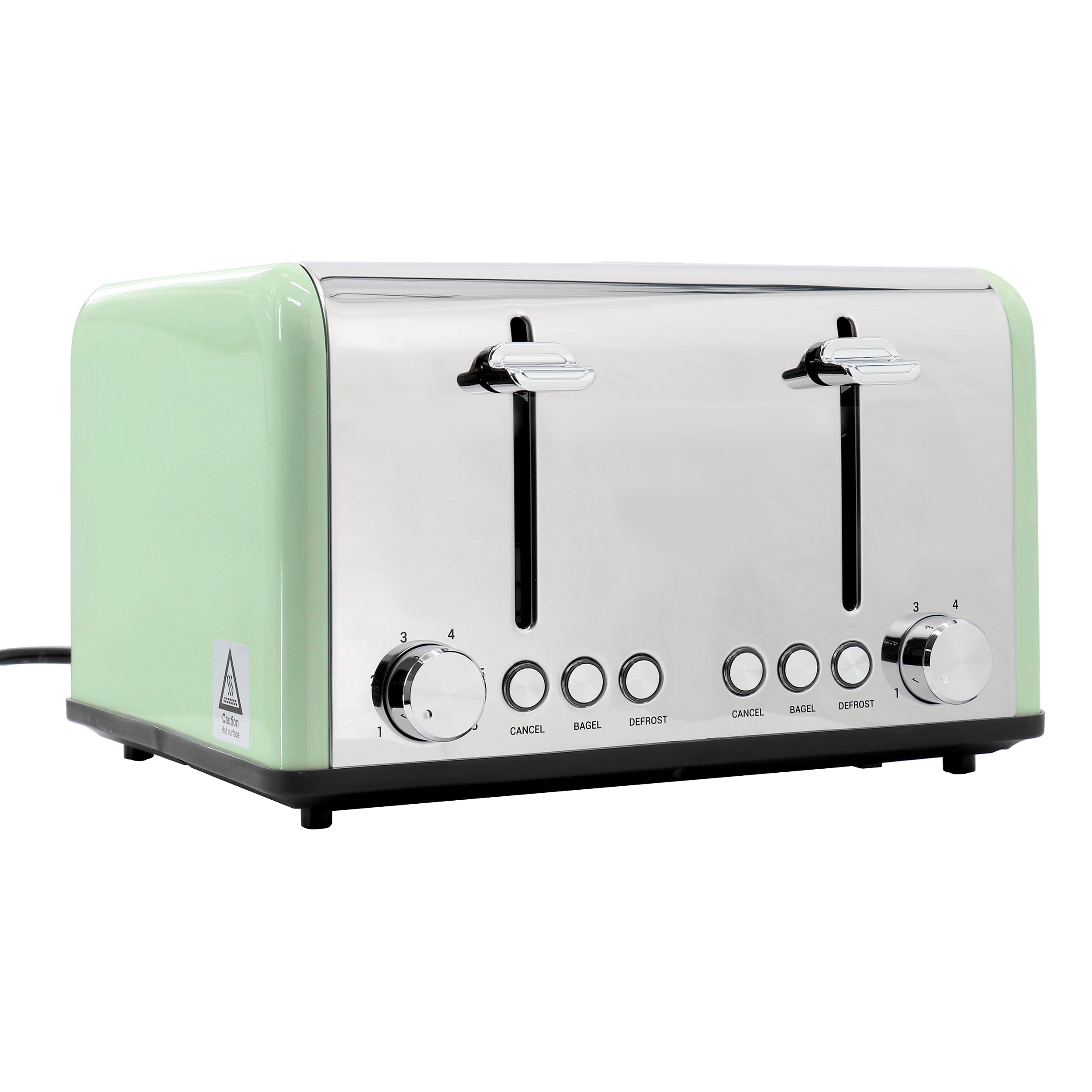 edmond 4-Slice Extra Wide Slot 1650W Stainless Steel Toaster in Moss Green
