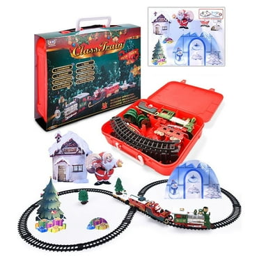 educational toys for 4 year old girl learning kids games 3 olds Set Christmas Train Toy Rail Track 216cm Circumference Car Realistic Battery-Powered Education
