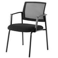 thumbnail image 1 of edx 1 Pack Mesh Back Stacking Arm Chairs, Guest Reception Chairs, Ergonomic Office Chair with Armrests, Black, 1 of 7