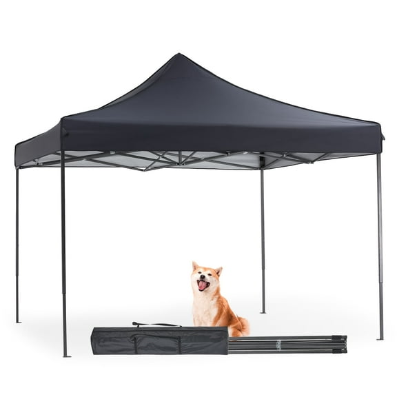 edx 10 x 10ft Pop Up Canopy Tent Portable Sun Shelter Canopy Tent with Sand Bags, Grey