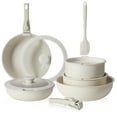 thumbnail image 1 of edx 12pcs Non-Stick Cookware Set, Pots and Pans Set with Detachable Handle for Kitchen, Beige, 1 of 8