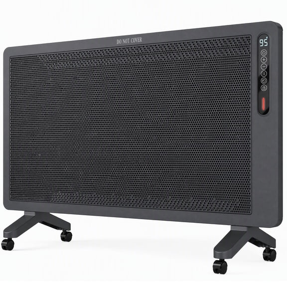 edx 1500W Convection Heater Freestanding & Wall Mounted Electric Space Heater with Remote Control Adjustable Thermostat, 24H Timer, 3 Heat Settings, Overheat Protection, Full-net Gray
