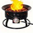 thumbnail image 1 of edx 19-inch Portable Propane Fire Pit with Self-Igniter, 58,000 BTU Round Smokeless Outdoor Fire Bowl with Lava Rocks & Fabric Handle, for Camping, Patio, Backyard, RV, Black, 1 of 5