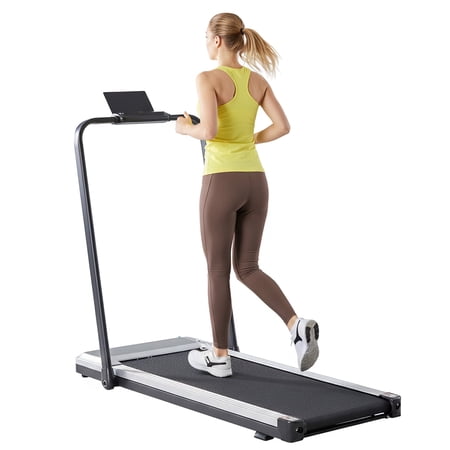 Edx Portable Folding Treadmill, Foldable Compact Treadmill for Home Office, Walking Running Treadmill with LED Display for Exercise, Silver