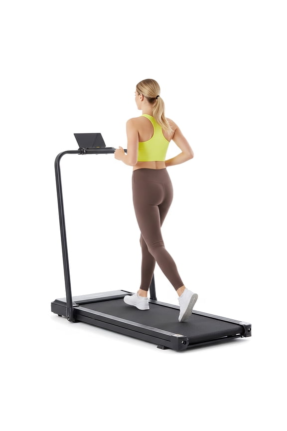 Portable Folding Treadmill, Foldable Compact Treadmill for Home Office, Walking Running Treadmill with LED Display for Exercise, Black