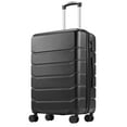 thumbnail image 1 of edx 24 Inch Hardside Expandable Luggage with Spinner Wheels, Checked-Medium Lightweight Expandable Rolling Luggage with TSA Lock, Black, 1 of 10