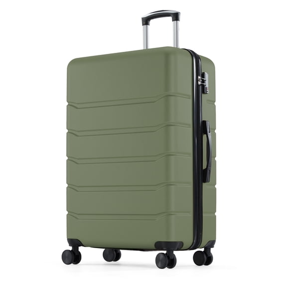 edx 24 Inch Hardside Expandable Luggage with Spinner Wheels, Checked-Medium Lightweight Expandable Rolling Luggage with TSA Lock, Black