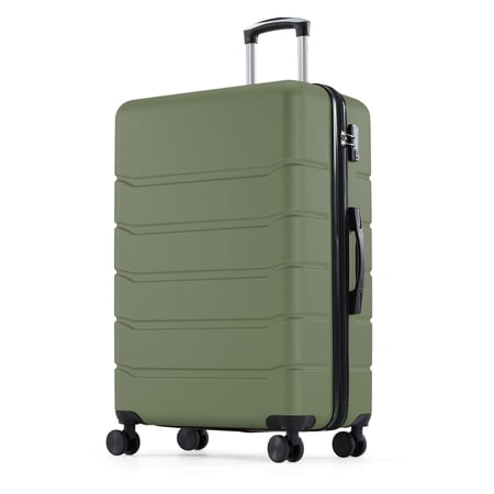 edx 24 Inch Hardside Expandable Luggage with Spinner Wheels, Checked-Medium Lightweight Expandable Rolling Luggage with TSA Lock, Black