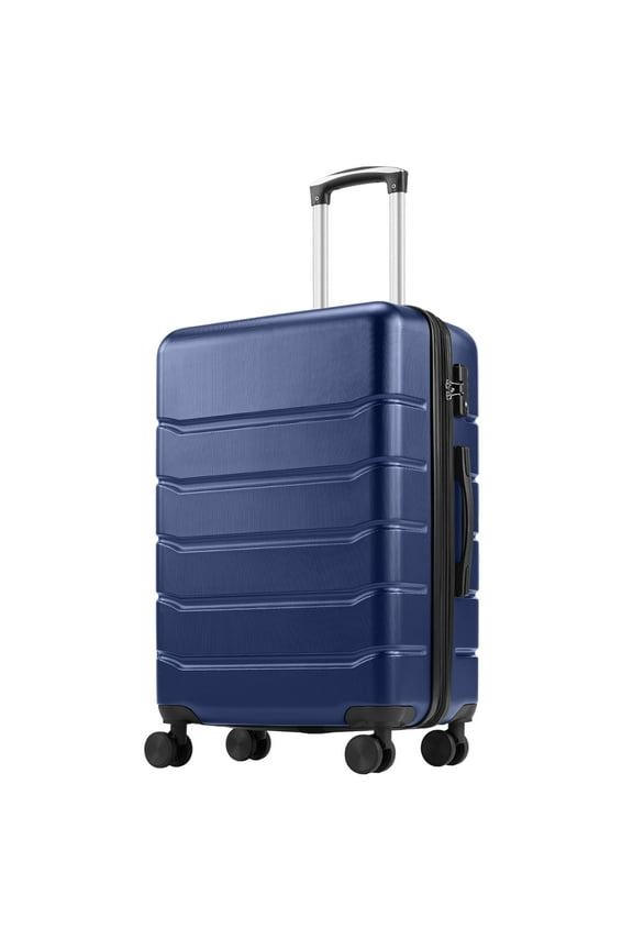 24 Inch Hardside Expandable Luggage with Spinner Wheels, Checked-Medium Lightweight Expandable Rolling Luggage with TSA Lock, Blue