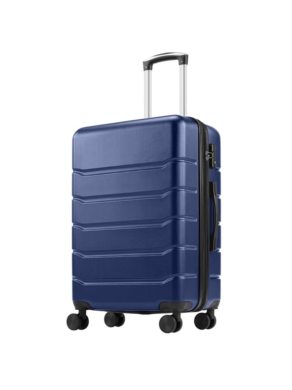 24 Inch Hardside Expandable Luggage with Spinner Wheels, Checked-Medium Lightweight Expandable Rolling Luggage with TSA Lock, Blue