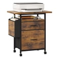thumbnail image 1 of edx 24" Rolling File Cabinet with Drawers & Storage Shelf, Printer Stand Table Fits A4 Letter Size for Home Office, Rustic Brown, 1 of 8